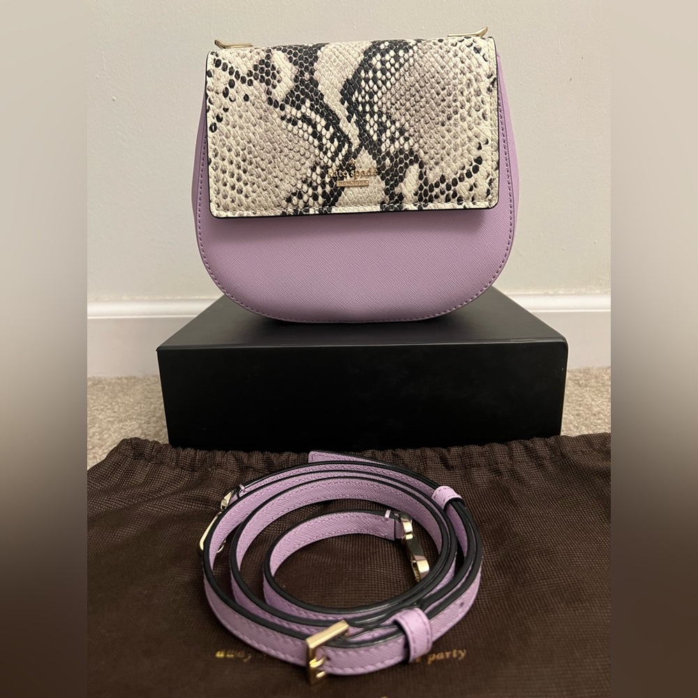 Kate Spade Lilac and Snake Print Crossbody Bag